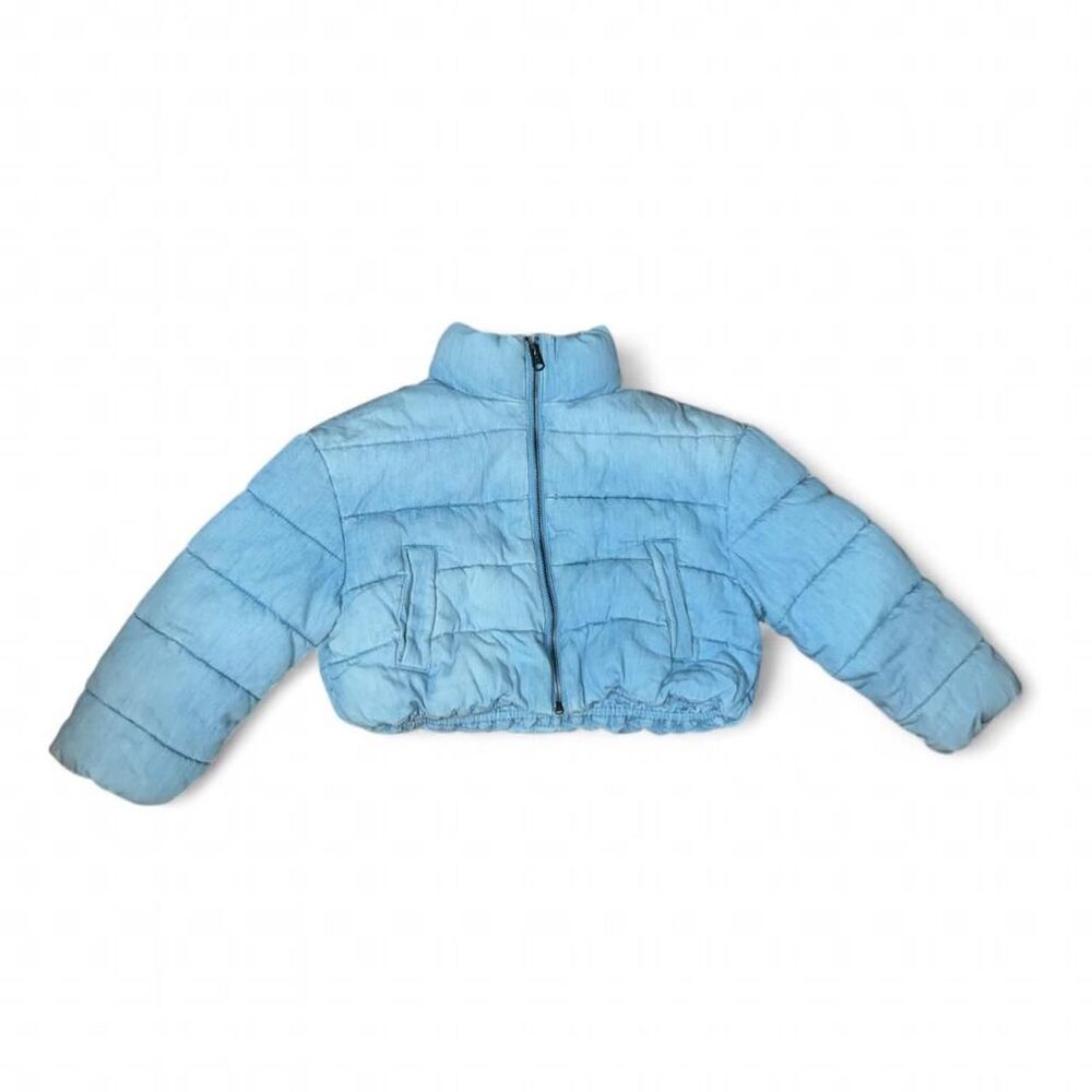 Gap Girls' Denim Puffer Jacket SZ S 6-7
